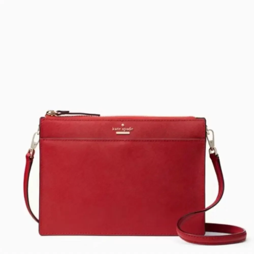 Kate Spade Red Crossbody Bag with Gold Hardware